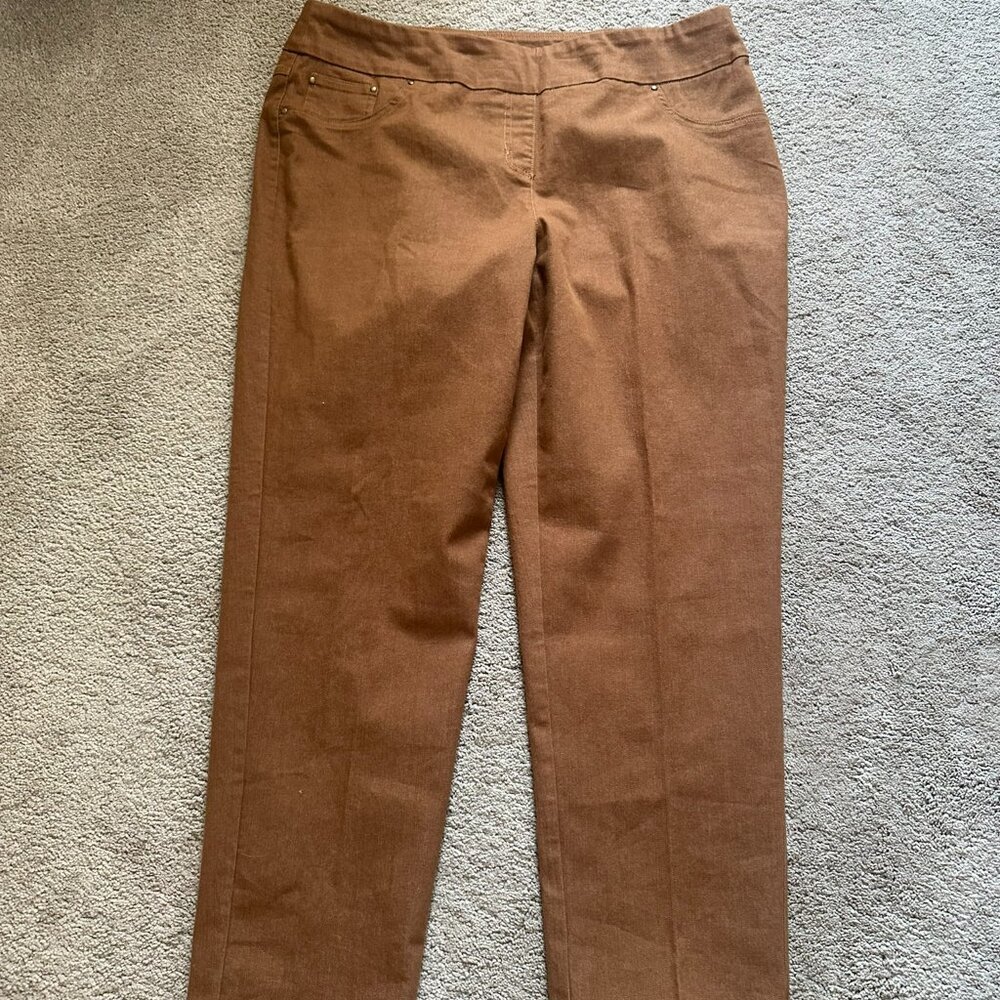 Ruby Rd. Saddle Brown Slimming Contour Pant Size 16